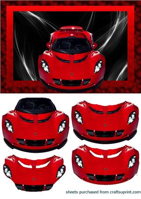 Fire Red Lotus Elise on Abstract Background