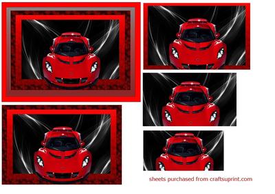 Fire Red Lotus Elise on Abstract Background Pyramid