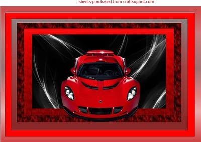 A4 Fire Red Lotus Elise on Abstract Background