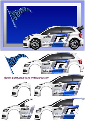Wrc Rally Car on Abstract Background Decoupage