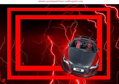 A4 Audi Sport on Lightning Red Background