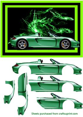 Green Sport Car Decoupage
