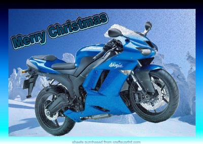 Christmas A4 Snowy Bike Decoupage