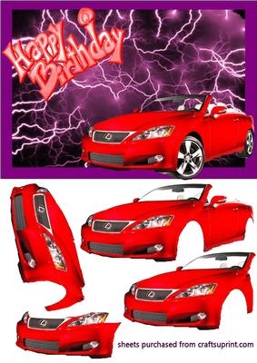 Red Sports Car Decoupage