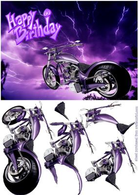Purple Chopper Decoupage