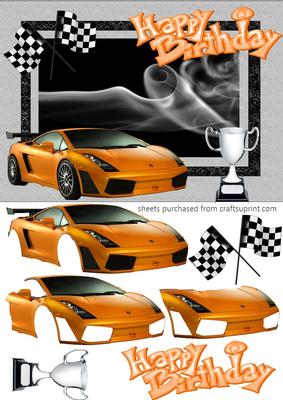 Orange Lamborghini Decoupage
