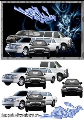 Cluster of Cars Decoupage