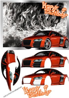 Metallic Orange Audi Decoupage