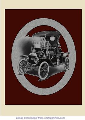 A4 Sepia Vintage Car on Effective Vintage Background