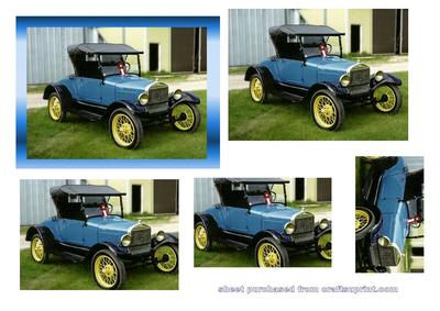 Old Vintage Car on Metallic Background