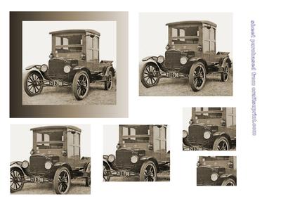 Old Antique Classic Car on Slightly Sepia Black and White