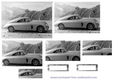 Classic Sports Car on Beautiful Mountain Scenery Pyramid