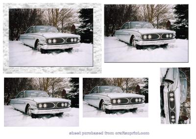 Classic Sport Cadilac in Snowy Scenery