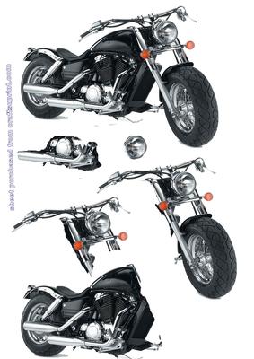 Silver and Black Motorbike Decoupage