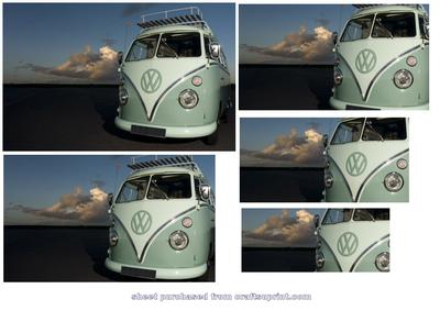 Volkswagen T1 in Stunning Scenery Background Pyramid