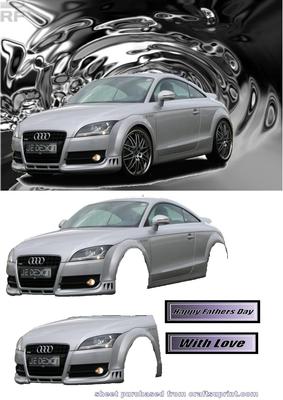 Audi Tt Decoupage on Metallic Background