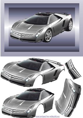 Sports Car Cein Decoupage