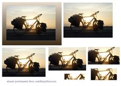 Mountain Bike on Sunset Scenery Pyramid