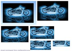Neon Blue Motorbike Pyramid