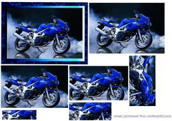 Blue Sports Bike Pyramid