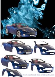 Aston Martin Vanquish on Abstract Background Decoupage