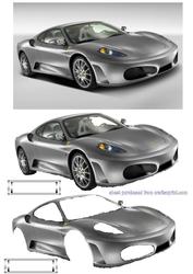 Silver Ferrari 360 Spider Decoupage