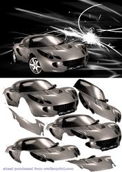 Lotus Elise on Abstract Background Decoupage