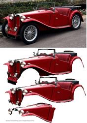 Classic Red Car Decoupage