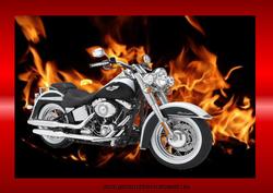 Motorbike on Flame Background A4
