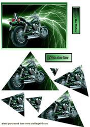 Lightning Green Bike Twisted Pyramid