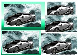 Lamborghini on Smoke Background Pyramid
