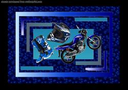 Blue Sports Bike with Extra's A4 Sheet