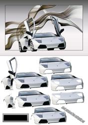White Lamborghini Decoupage