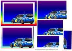Subaru Impreza on Rainbow Background Pyramid