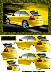 Rover Streetwise on Abstract Yellow Background Decoupage