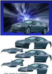 Aston Martin Vanquish on Abstract Effect Background Decoupag