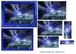 Aston Martin Vanquish on Abstract Effect Background Pyramid