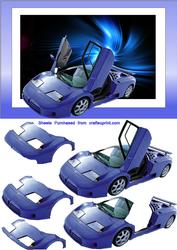 Bugatti Sport Car Decoupage