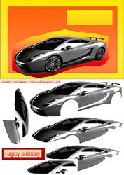 Happy Birthday Lamborghini on Orange Sunset Background