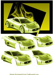 Yellow Sport Car Decoupage