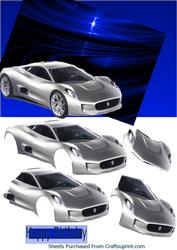 Blue Sport Car Decoupage
