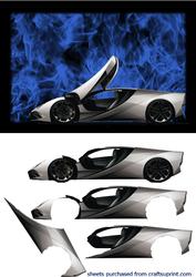 Silver Lamborghini Decoupage