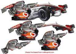 Fire Red Formula 1 Race Car on Lightning Background 2 of 2