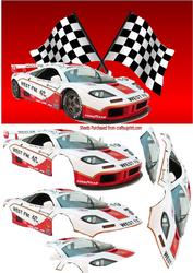 Sport Race Car on Racing Flag Background