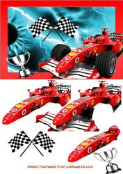 Red Formula 1 Car Decoupage