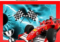 A4 Red Formula 1 Car Quick Card