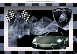 A4 Lamborghini on Smoke Background Decoupage