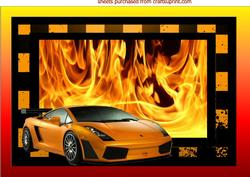 A4 Lamborghini on Fire Background