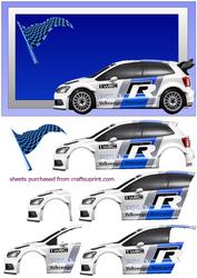 Wrc Rally Car on Abstract Background Decoupage