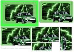 Lightning Green Ford Fiesta Zetec Pyramid